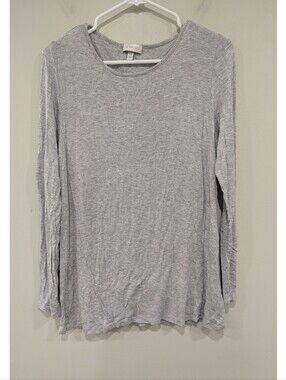 Kinross Grey Long Sleeve Rayon Spandex T-shirt Size Large